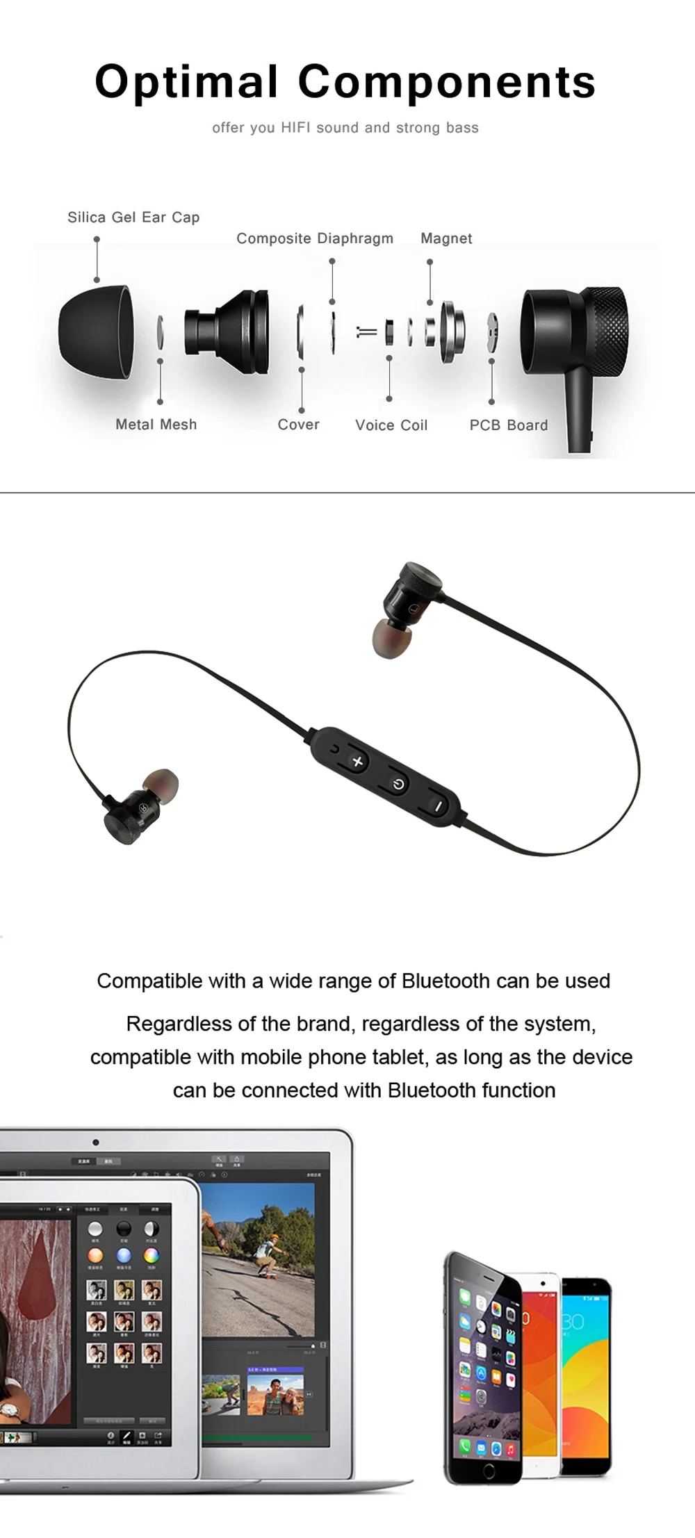 CBAOOO C40W спортивные Bluetooth наушники Handsfree Беспроводной Магнитная гарнитура наушники С микрофоном для мобильных телефонов