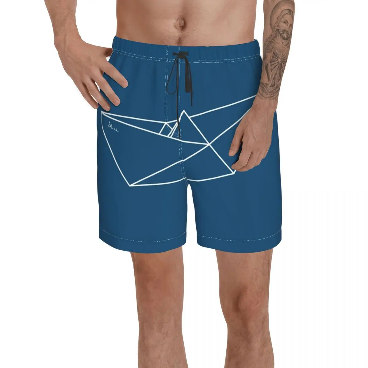 

Mens Pants Paper Boat Surfing Beach Board Swim Trunks Sport Quick Dry Mesh Casual Pretty Funny Shorts for Boy