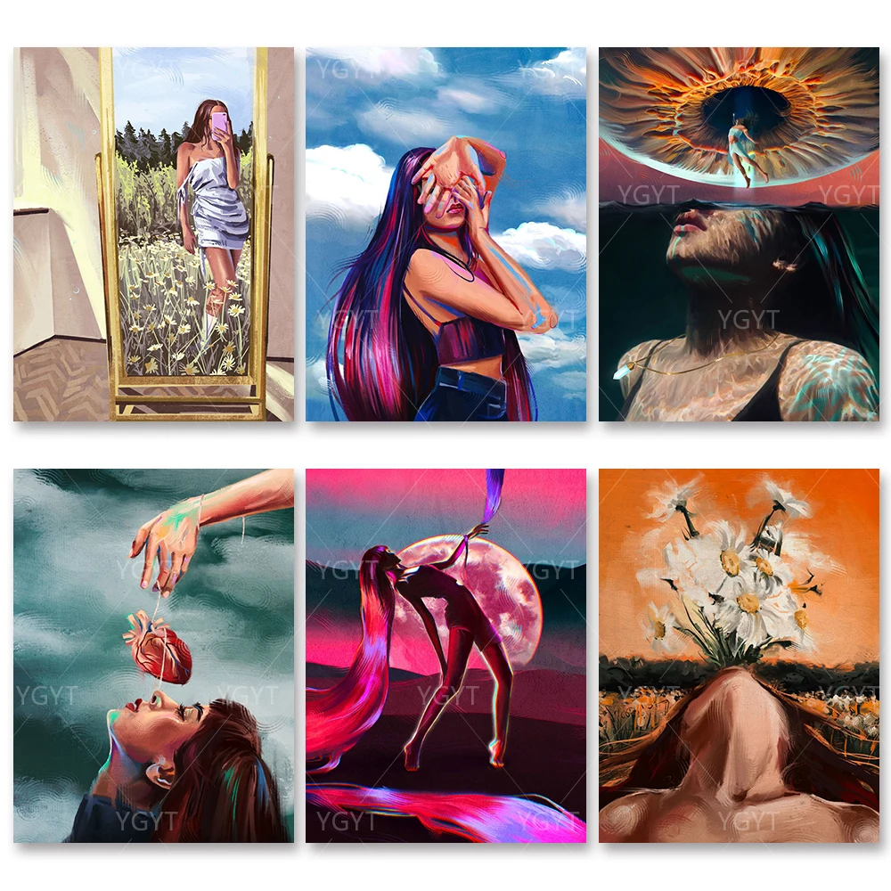 

Вышивка крестиком домашний декор креативная полная круглая вышивка женщина Алмазная картина воображение ручная вышивка Картина Настенная...