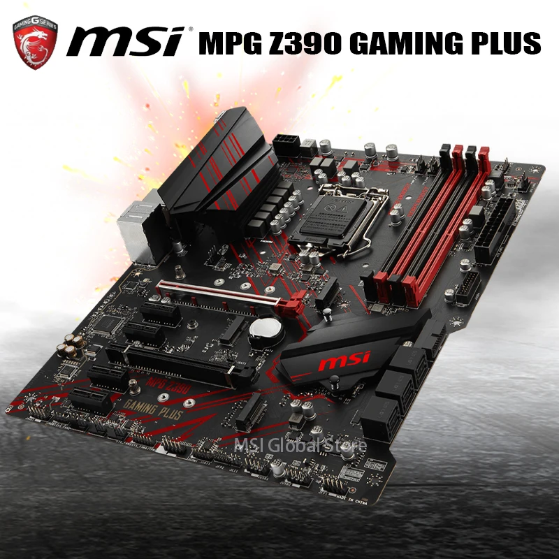 Billig LGA 1151 MSI MPG Z390 GAMING PLUS Motherboard (Intel 8th Und 9th Gen) I9 I7 I5 I3 DDR4 4400MHz 64GB DDR4 PCI-E 3,0 M.2 DVI ATX