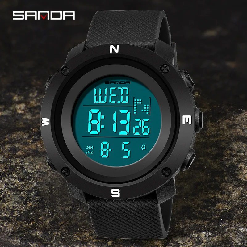 Цифровые спортивные часы мужские Модные уличные электронные молодежные