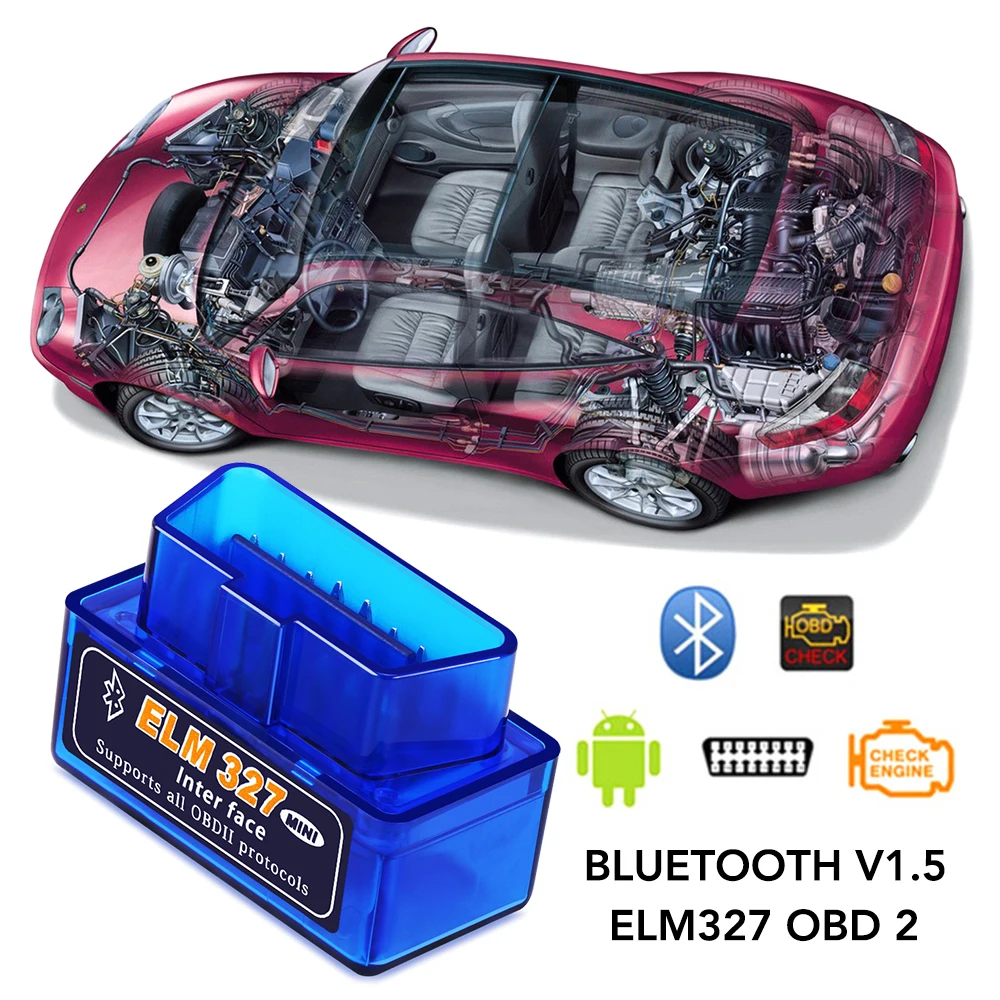 Автомобильный сканер ELM327 V1.5 диагностический прибор с Bluetooth для Ford MK3 MK4 MK5 Fiesta Ecosport