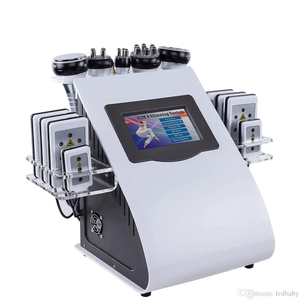 Stock in US New Promotion 6 In 1 Ultrasonic Cavitation Vacuum Radio Frequency Lipo Laser Slimming Machine for Spa | Красота и