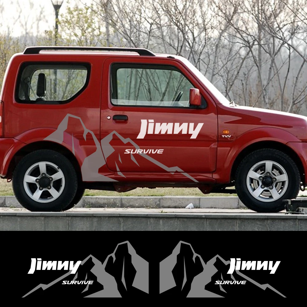 2 шт. наклейки на боковые двери автомобиля для SUZUKI Jimny Mountain графическое украшение
