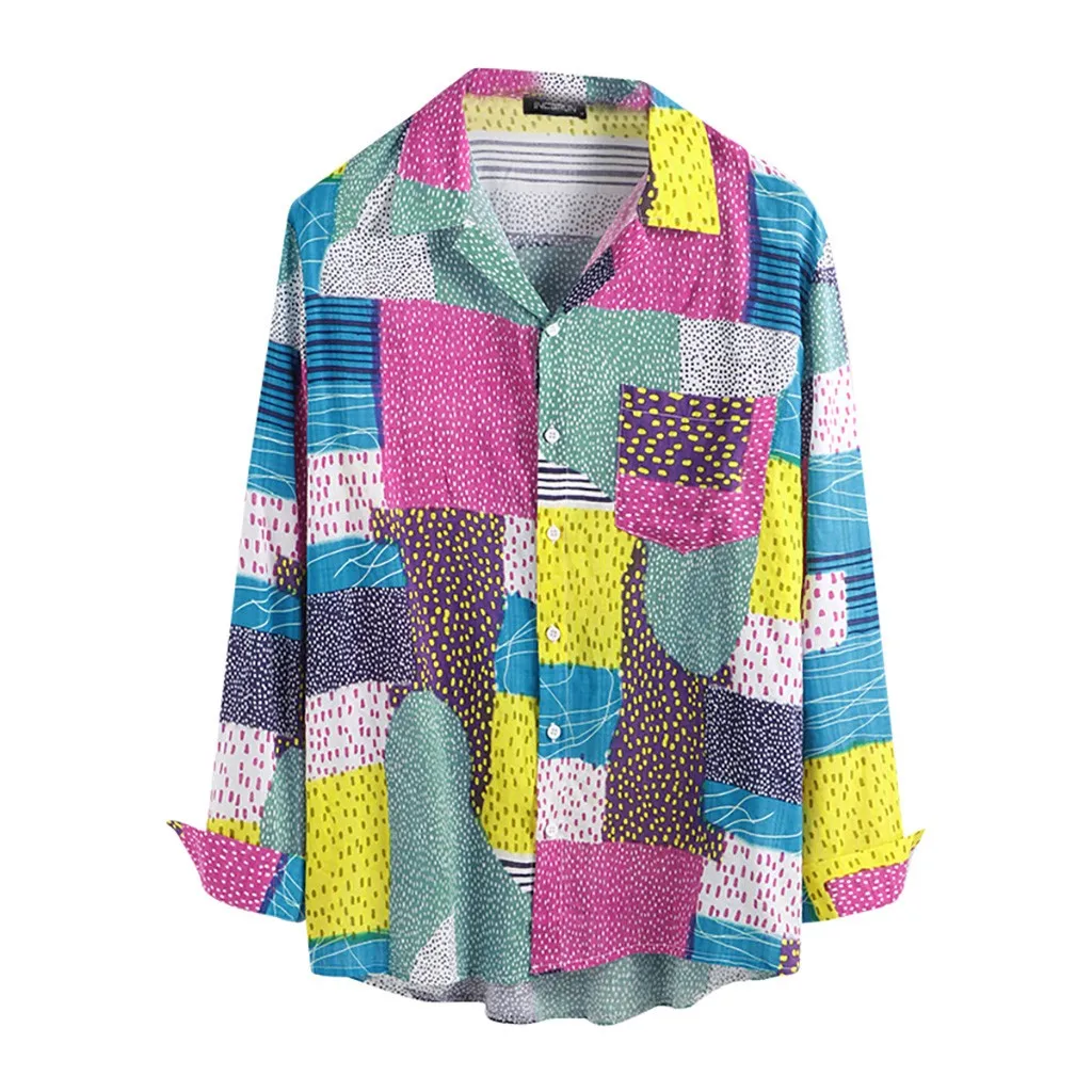 SAGACE мужская новая стильная модная рубашка с длинными рукавами и принтом удобная