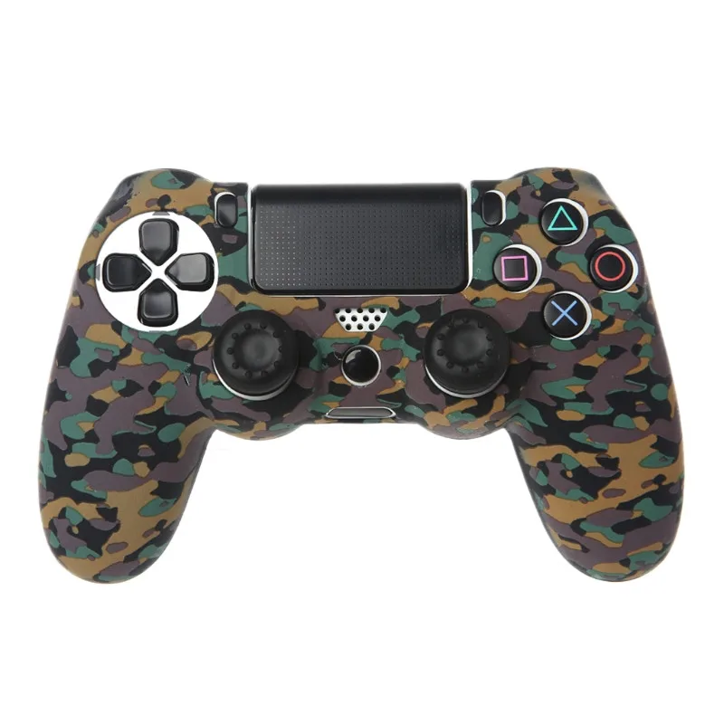 2 Silicone Gamepad Skin Grip Cover Protector Case+ 2 Caps Kit For PS4 Controller - Цвет: 2
