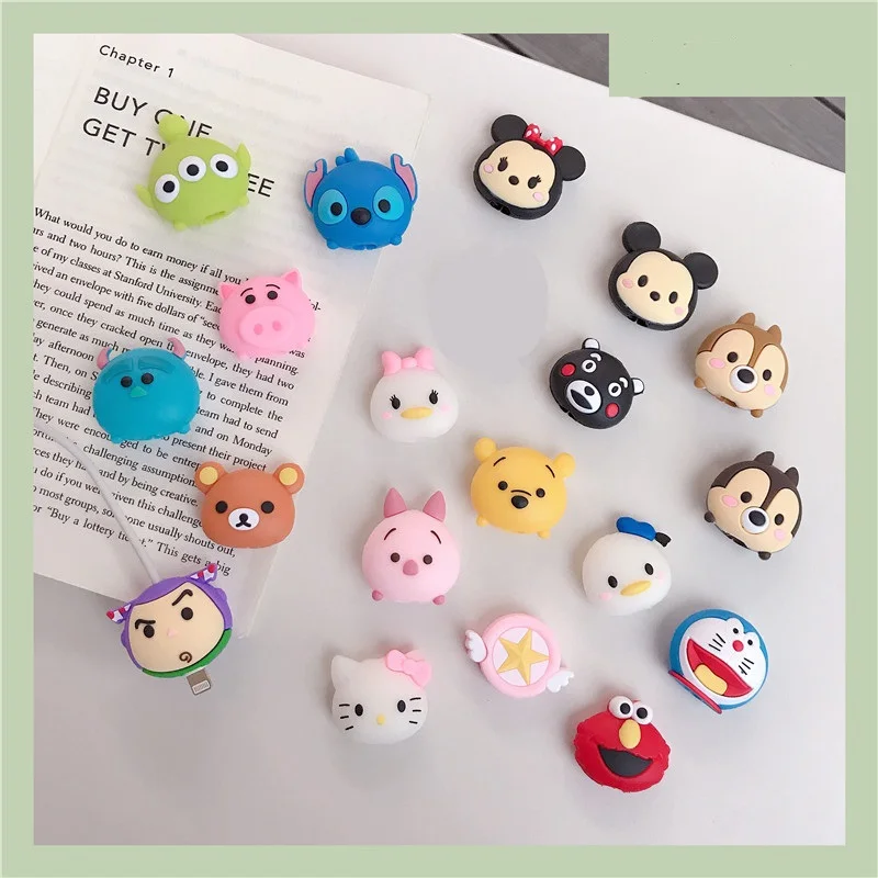 Мультяшная защита для кабеля с животными iPhone usb-органайзер передачи данных милый