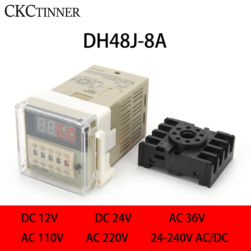 DH48J-8A электронные предустановленные цифровые счетчики acyclic дисплея 1-999900 РЕЛЕ 8P с