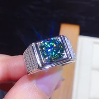 black angel fashion men%e2%80%98s rings 925 sterling silver created green blue cz moissanit adjustable ring for women wedding jewelry