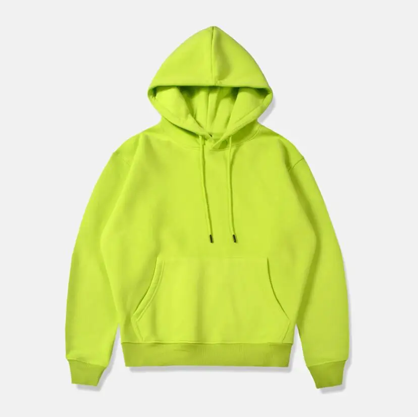 Серый синий хлопок сверхмощная Мужская Флисовая Толстовка неоновая желтая