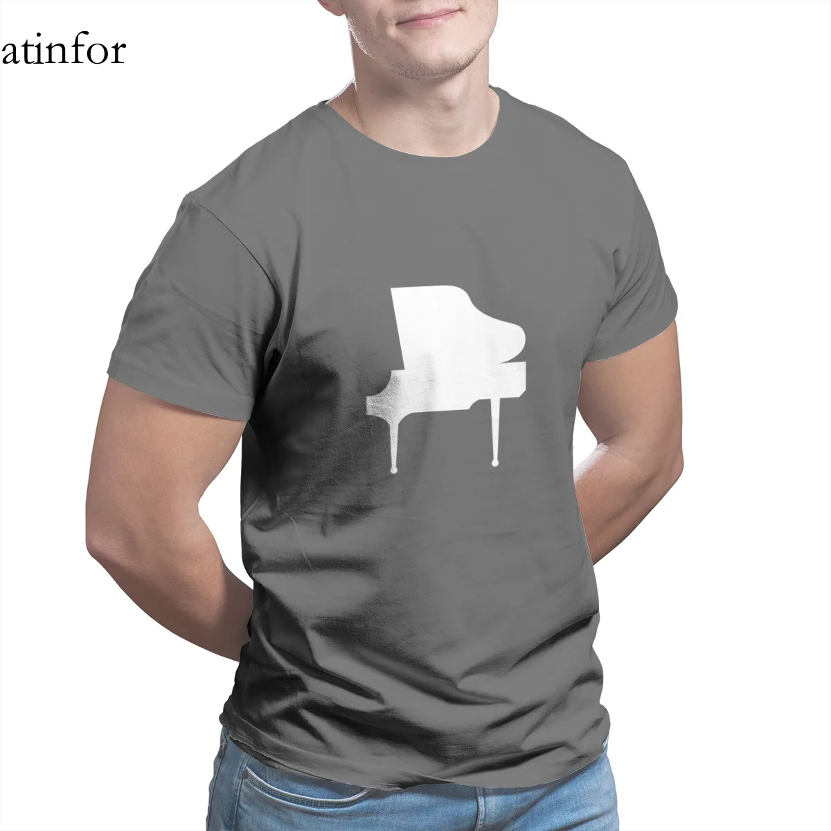 

Piano Shirt Print Games Graphic Oversized Hip-Hop Mens Clothes 28542