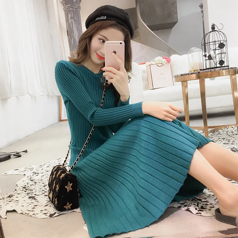 Новинка 2020 женское весенне-осеннее трикотажное платье модное простое тонкое