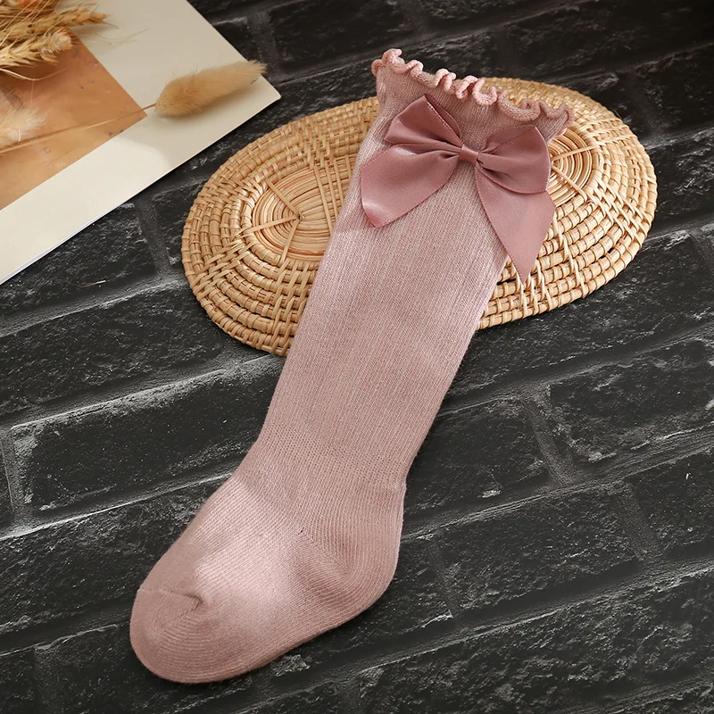 Мягкие хлопковые детские носки с бантом из мультфильма оборками для
