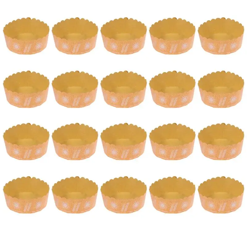 90 шт. 6 дюймов большие крафт бумаги чашки Маффин Подсолнух узор кексы бумажные
