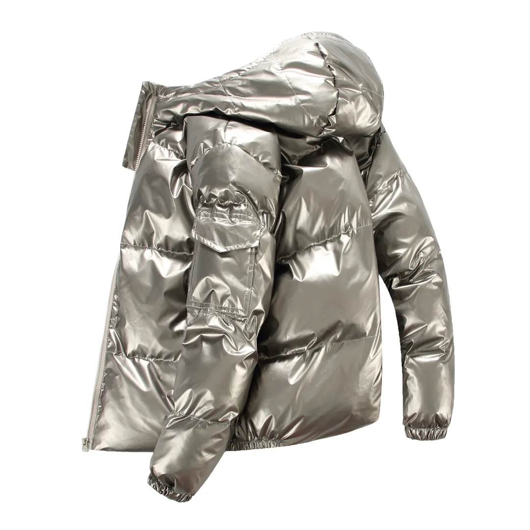 Мужская зимняя куртка на молнии с капюшоном