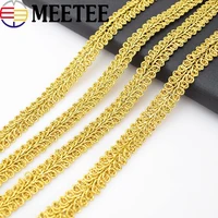 20meters meetee knitted gold lace trims ribbon tapes sequins lace trimming fabric cosplay clothes sewing accessories diy crafts