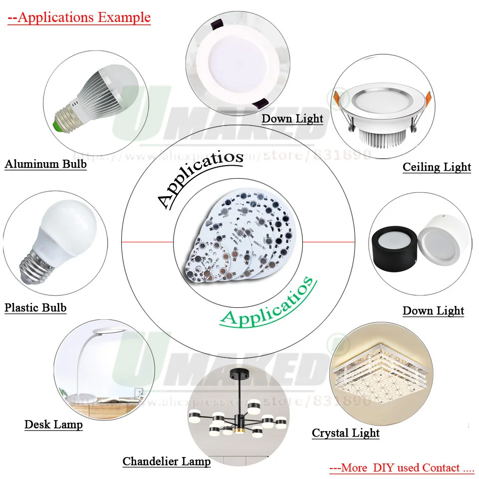 3 Вт 50 мм Светодиодная печатная плата Алюминиевая Палитра светодиода для 1