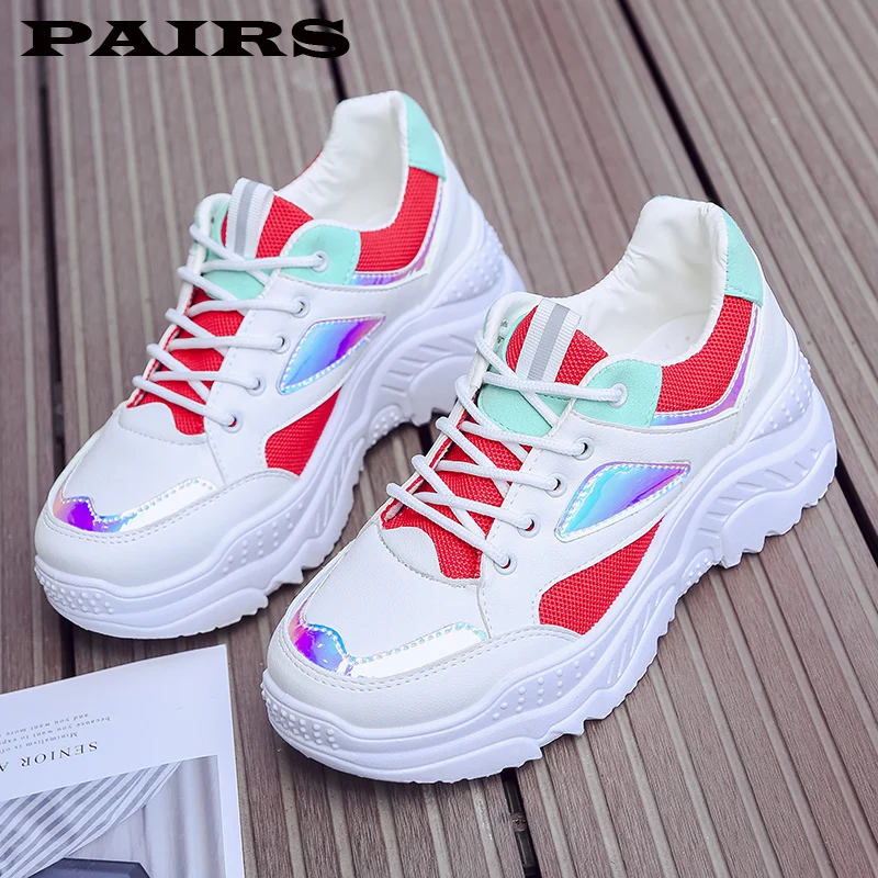 Женские кроссовки на платформе 3 5 см шнуровке повседневные вулканизированные