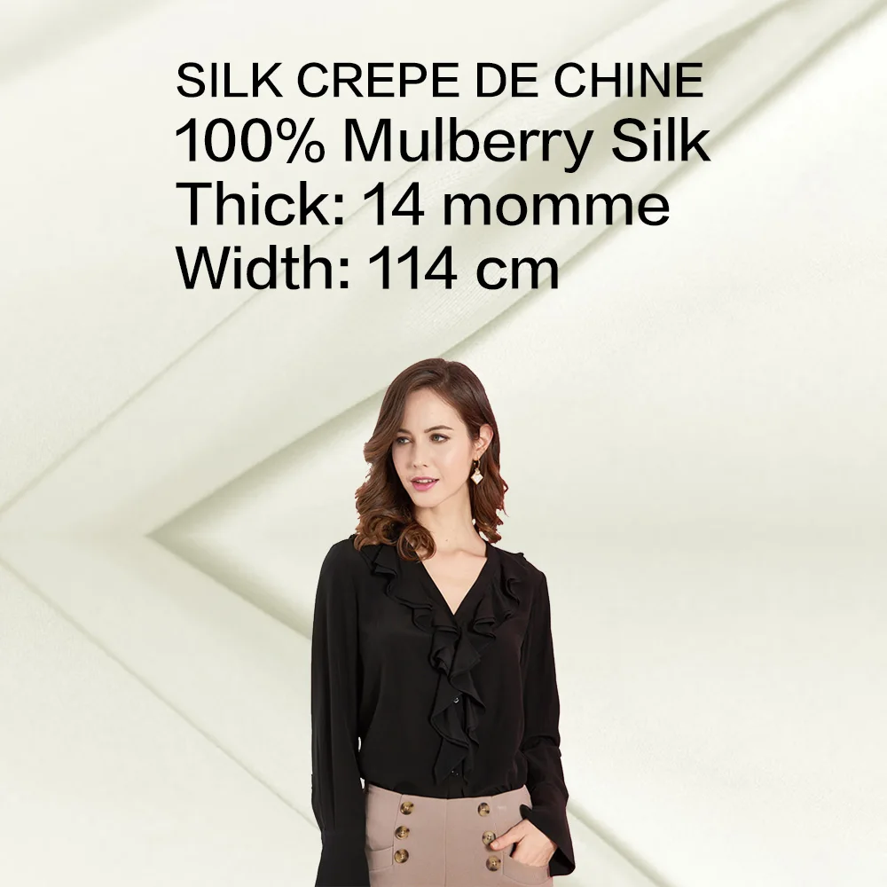 

[Big Sale]SILK CREPE DE CHINE 14mm Width45"-114cm100%Mulberry Silk Crepe Dress Patchwork Fabric Meter Silk Supplier Wholesale