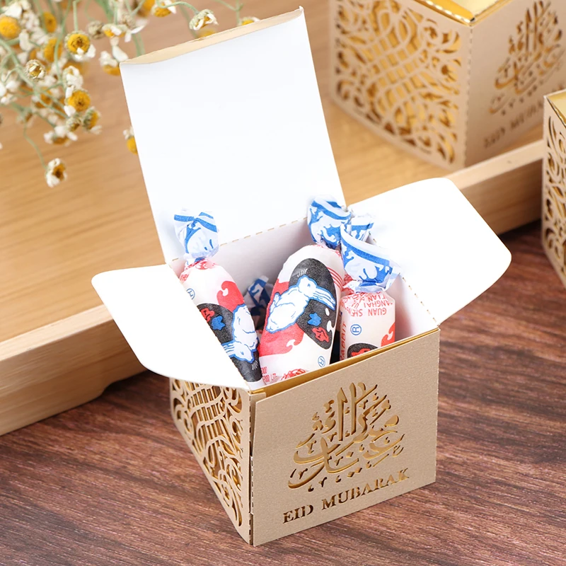 

10pc Eid Paper Candy Box Ramadan Decoration Eid Mubarak Gift Box Ramadan Kareem Party Decor Islamic EID Muslim Festival Supplies