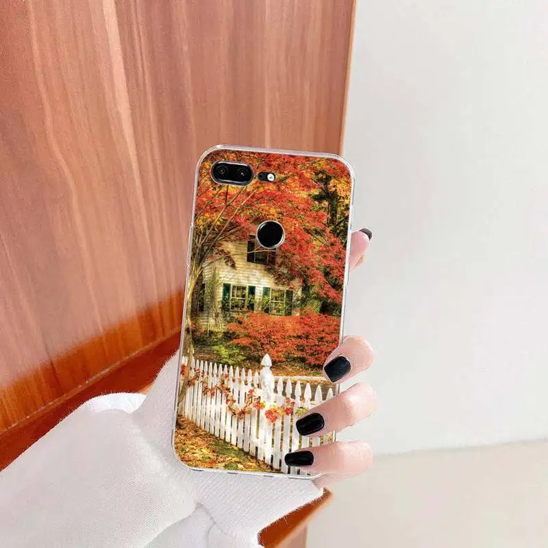 Cottagecore цветочный пейзаж чехол для телефона прозрачный Huawei honor P mate 40 20 30 10 50 i 9 x pro lite