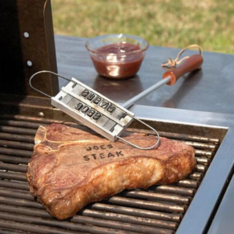 BBQ Barbecue Branding Iron Signature Name Marking Stamp Tool Meat Steak Burger 55 x Letters Arbitrarily arranged |