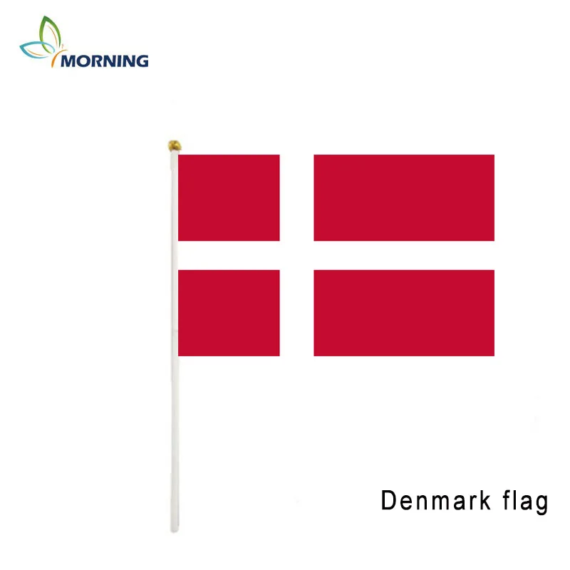

MORNING 14*21cm custom printed Denmark shaking flag