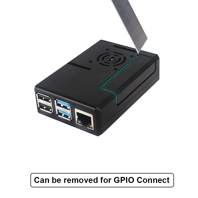 Корпус Raspberry Pi 4 из АБС-пластика черный/прозрачный корпус с охлаждающим