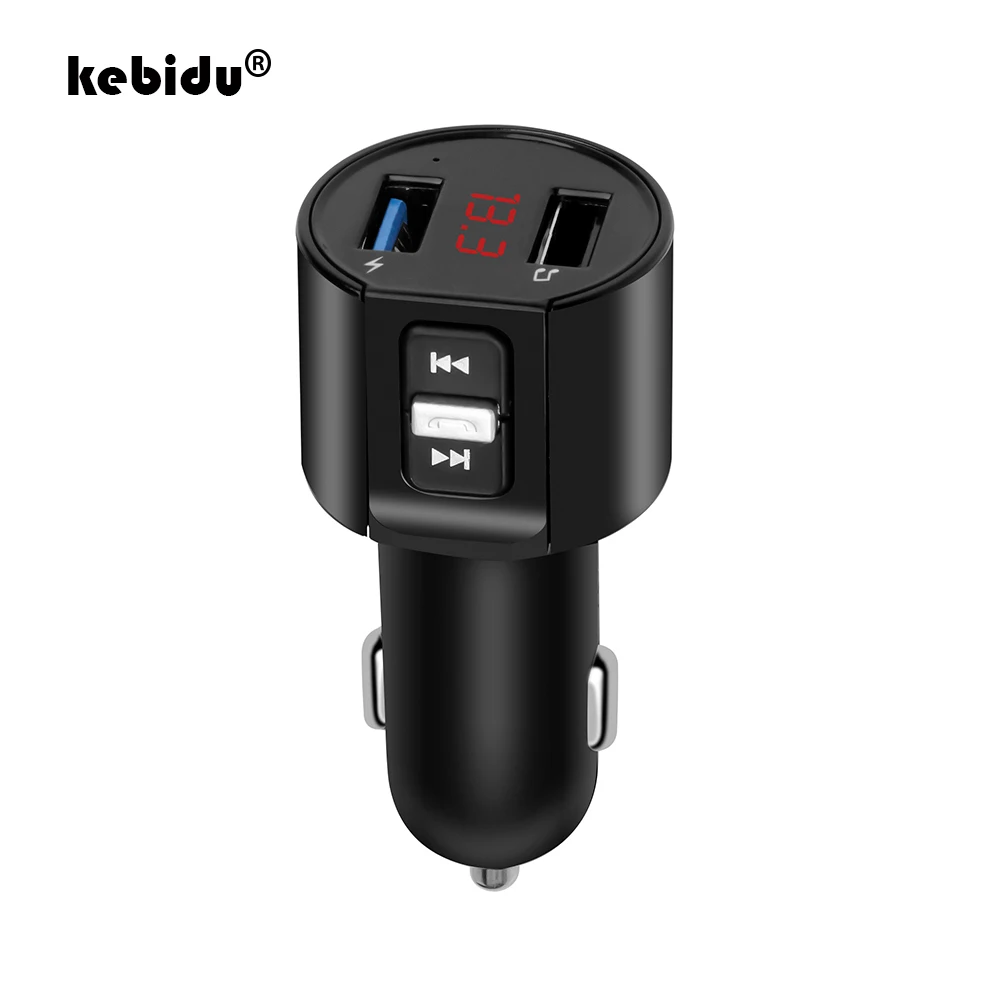 Автомобильное зарядное устройство Kebidu с двумя USB-портами FM-передатчик цифровым