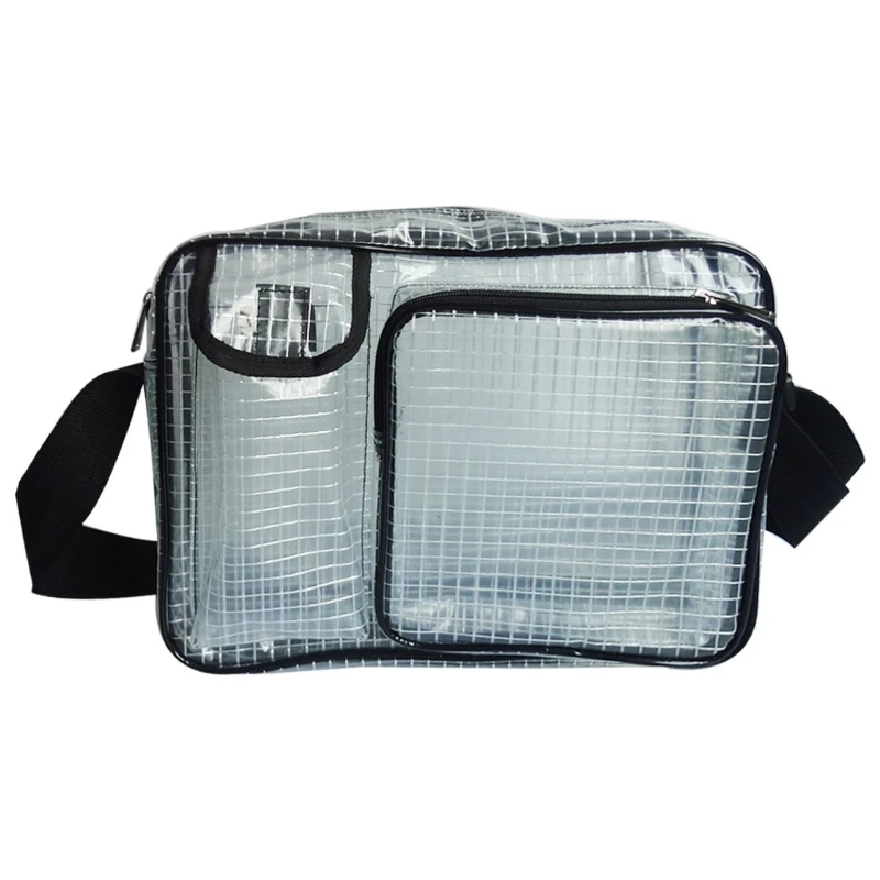 

Anti-Static Clear PVC Bag Cleanroom Engineer Tool Bag Crossbody Messenger for Put Computer Tools