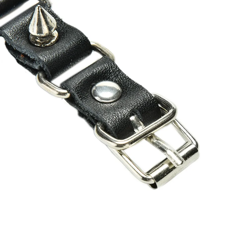 Браслет-манжета мужской кожаный в готическом стиле 1 шт. | Украшения и аксессуары