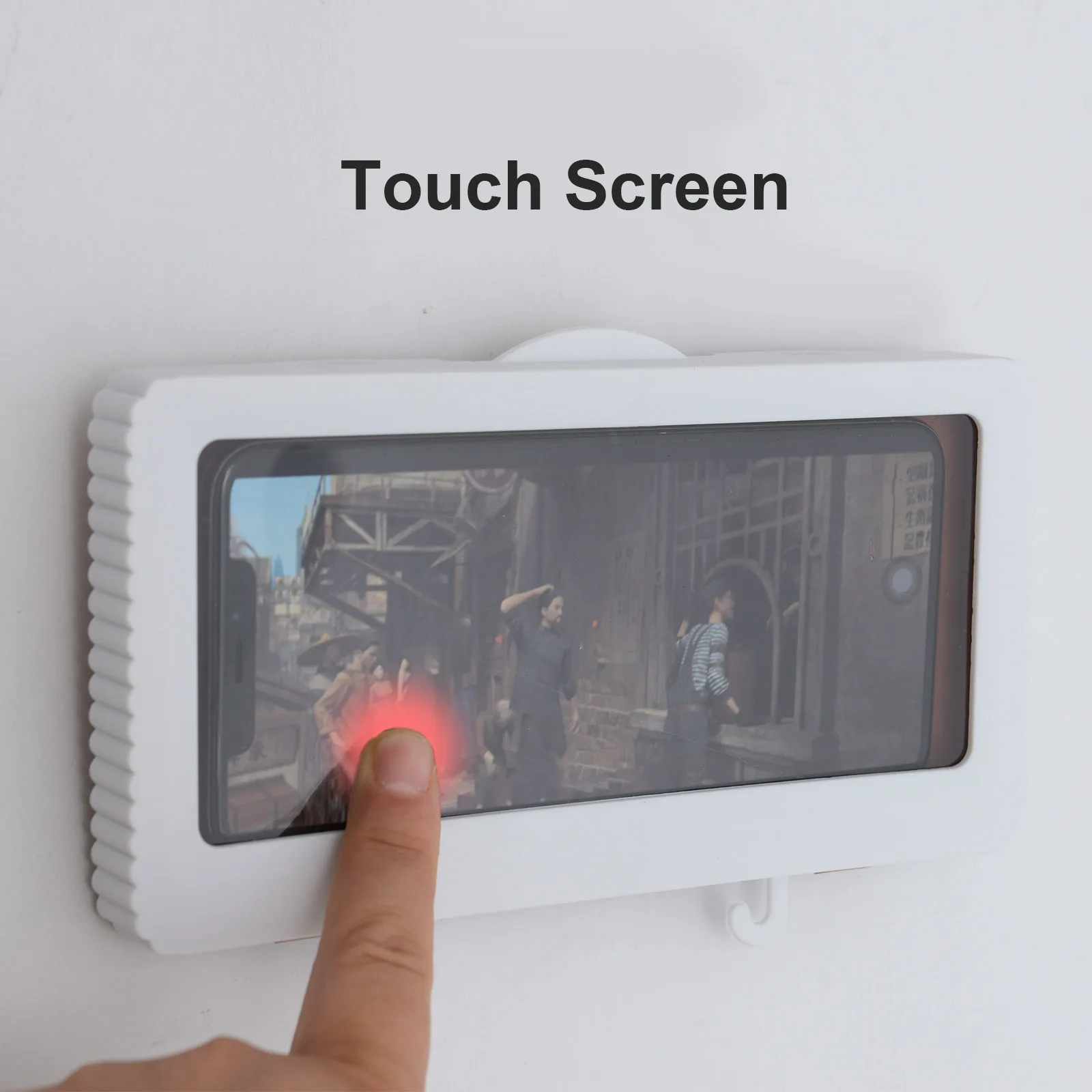 Shower Phone Holder Wall Mounted Case Bathroom Anti-Fog Waterproof Kitchen With Cover Adsensive Hook | Дом и сад