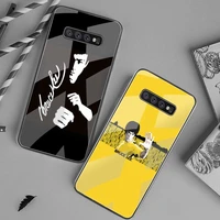 dabieshu kung fu brucelee phone case cover tempered glass for samsung s20 plus s7 s8 s9 s10 plus note 8 9 10 plus