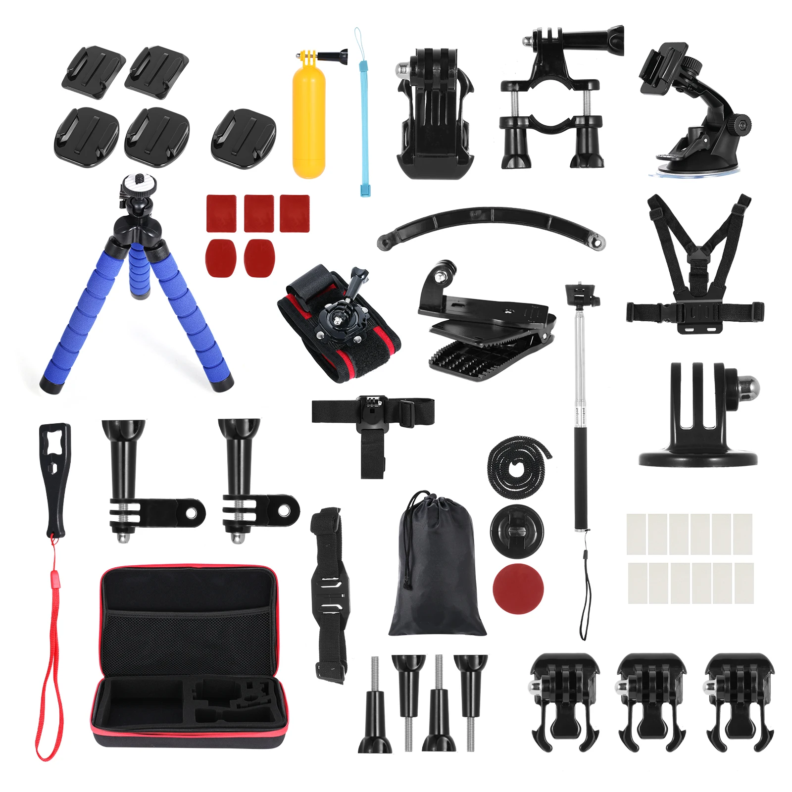 

Комплект крепления экшн-камеры 50 в 1, набор аксессуаров для спортивной камеры, для экшн-камер Xiaomi YI Insta360, максимум 8, 7, 6, 5