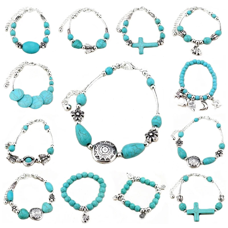 Браслет с бусинами в виде слона из натурального синего камня|Браслеты| |