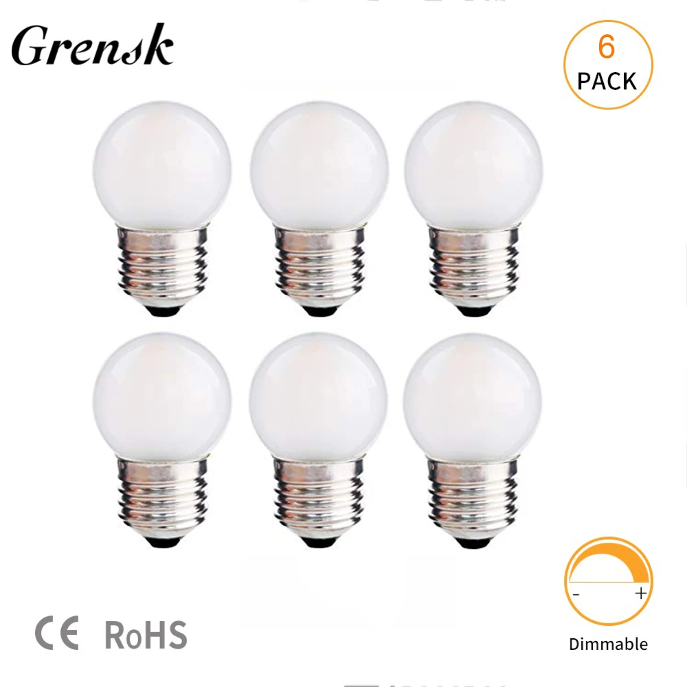 

Grensk Low Wattage Mini Lamp Frosted LED Light Bulb 1.5W G40 Warm Cold White 2700K 6000K Low Lumin Globe Edison Led Bulb E26 E27