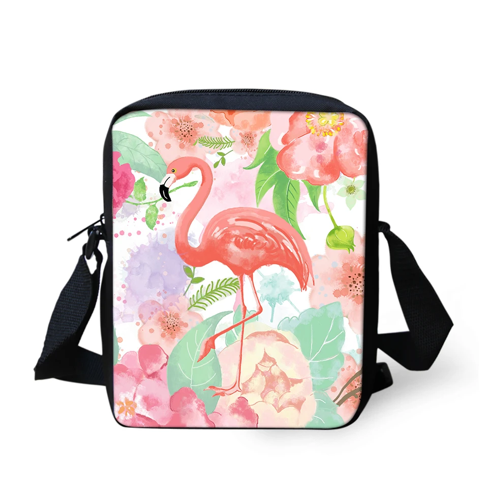 

HaoYun Women's Messenger Bags Flower Flamingos Pattern Kids Shoulder Bags Kawaii Animal Prints Girls Mini Flaps Bags Mochila