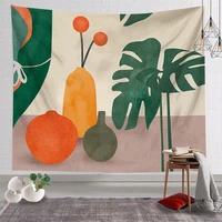 oil painting nordic tropical leaf fruit tapestry headboard wall art bedspread dorm tapestry for living room bedroom home decor