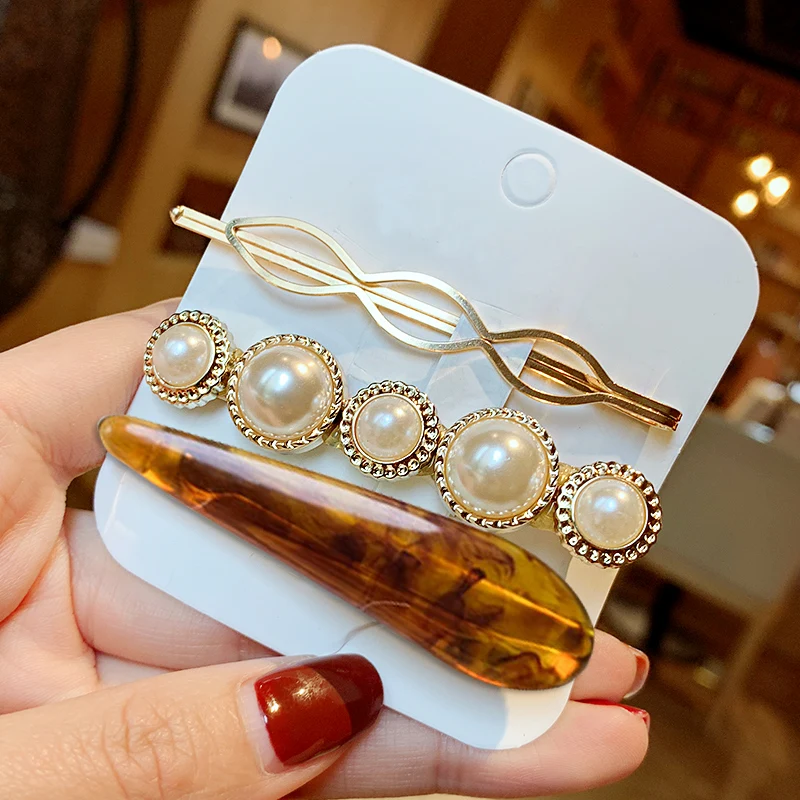 hair clip Богемная плетеная жемчужная лента для волос, головная повязка с центральным узлом для женщин и девочек, модная ободок для волос, повязка для волос ручной работы, аксессуары для волос - Цвет: hair clip