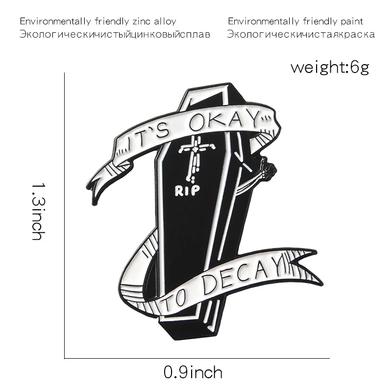 Значки панка с буквой это нормально чтобы спасти Броши для женщин шпильки гроба