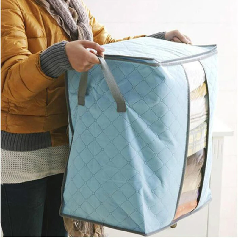 Большая сумка для хранения одежды органайзер коробка складной портативный