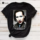 Винтаж Менсона тяжелый Американский металлические альтернативный футболка Черная S-3Xl футболка