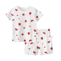 2021 summer childrens clothing set strawberry lemon girls short sleeve t shirt and short pants cotton two piece suit