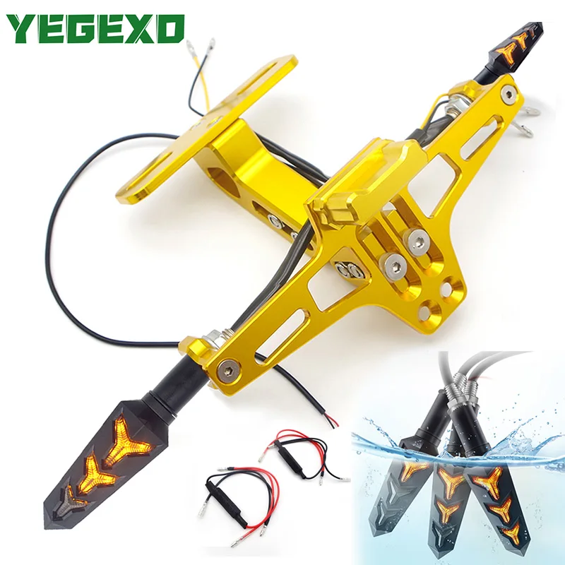 

Motorcycle rear license plate mounting bracket turn light ATV FOR Tmax 530 triumph daytona 675 790 adventure ak550 m109r