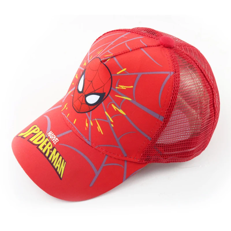 Марвел Шапка для младенца Spiderman для мальчиков и девочек, летняя сетчатая детская бейсболка для детей, солнцезащитная кепка детская визорная, шляпа хип-хопа для малышей, сзади с застежкой.