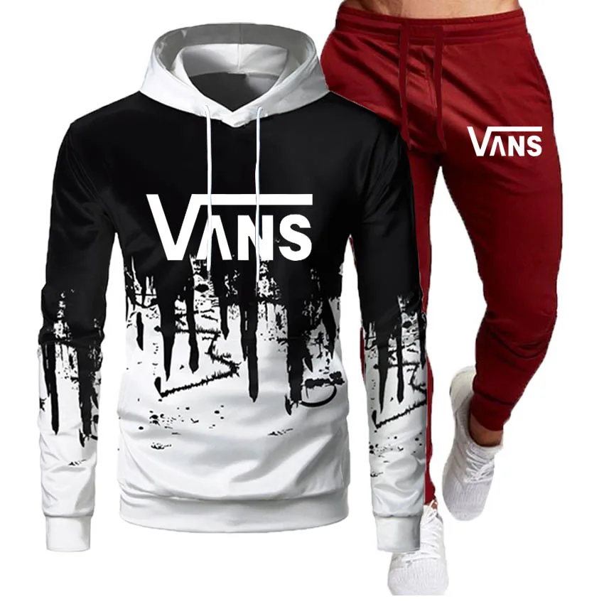 

Sets Tracksuit Men Autumn Winter Hooded Sweatshirt Drawstring Outfit Sportswear 2020 Male Suit Pullover Two Piece Set Casual