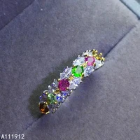 kjjeaxcmy fine jewelry natural tourmaline 925 sterling silver new women ring support test noble