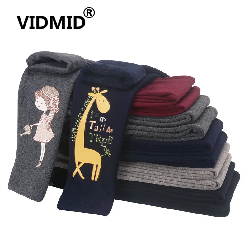 

VIDMID girls thick warm winter pants Girls cartoon Leggings with fleece Kids trousers children cotton leggings trousers 4119 02
