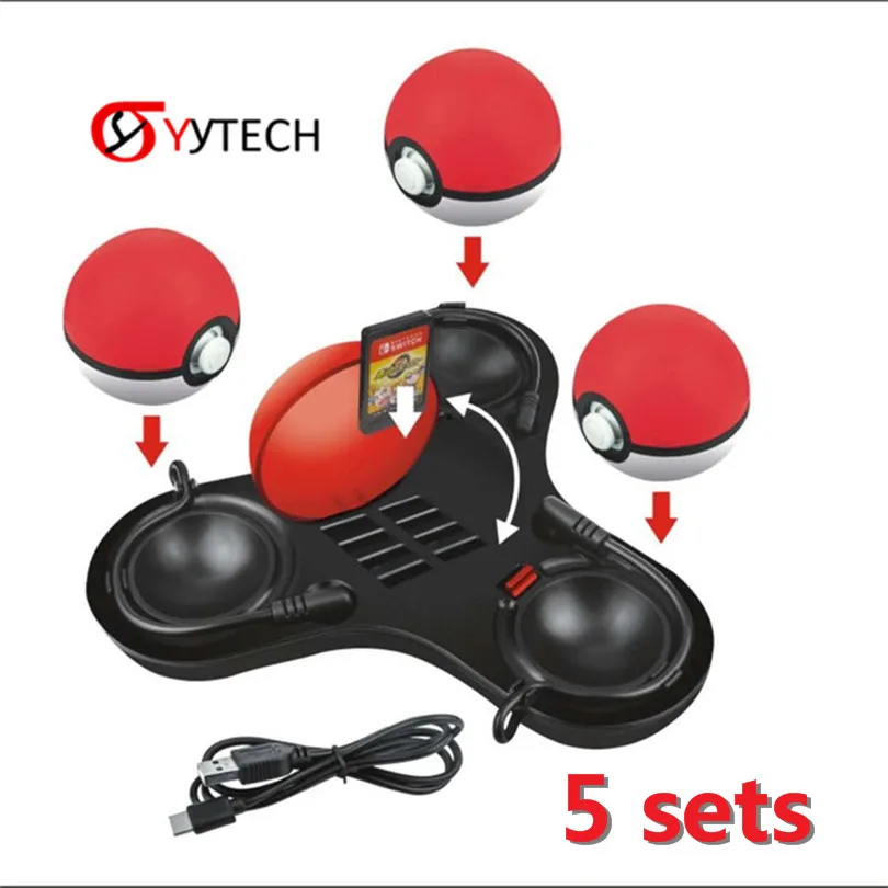 

Switch NS Poke Ball Pokemon Plus Dock Charger 3-in-1 charging base elf ball storage bag Kit for Nintendo Switch NS Plus Poke