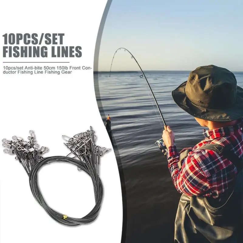 

10pcs/set Anti-bite 50cm 150lb Front Conductor Fishing Line Fishing Gear